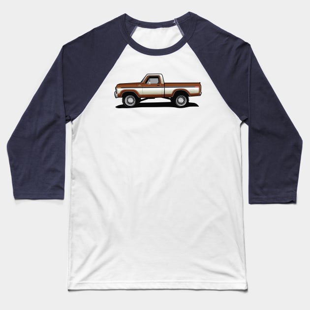 1979 Ford pick up truck, single cab shortbed, two tone. dent side truck. Baseball T-Shirt by RBDesigns